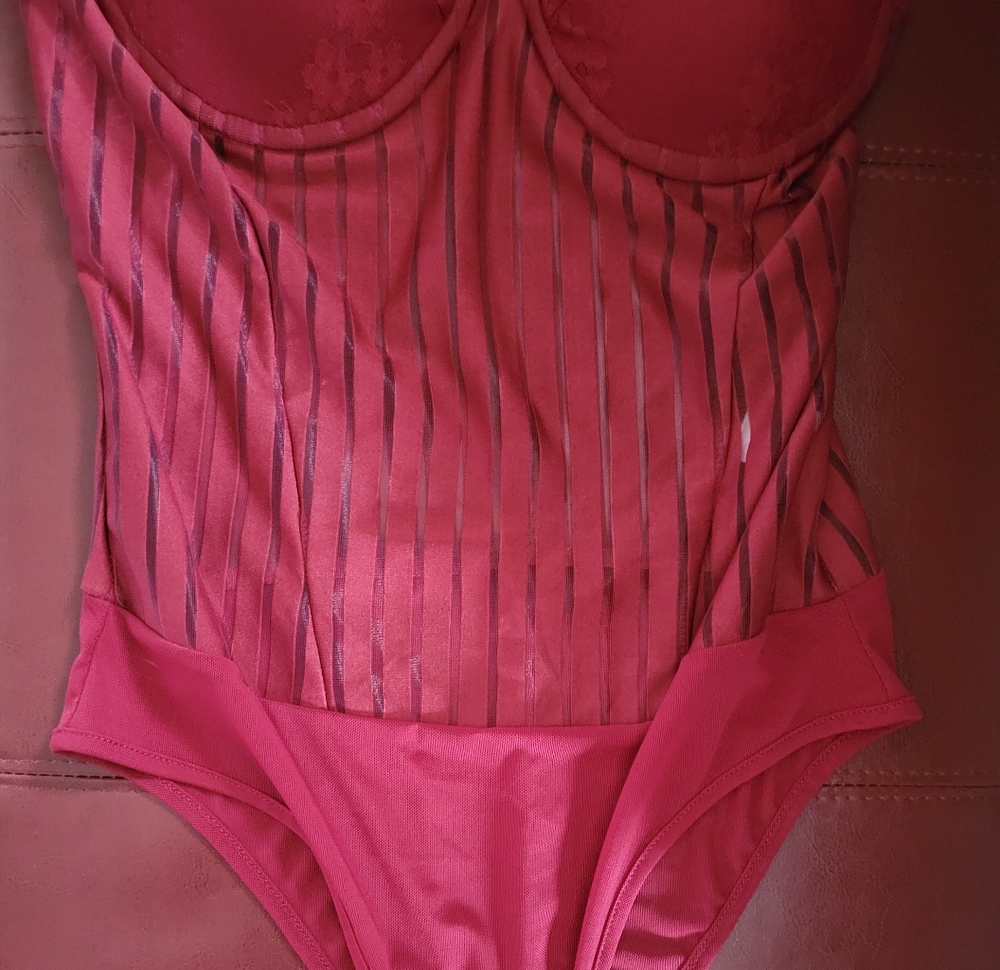 Fashion Nova In Your Face Body Suit-Burgandy